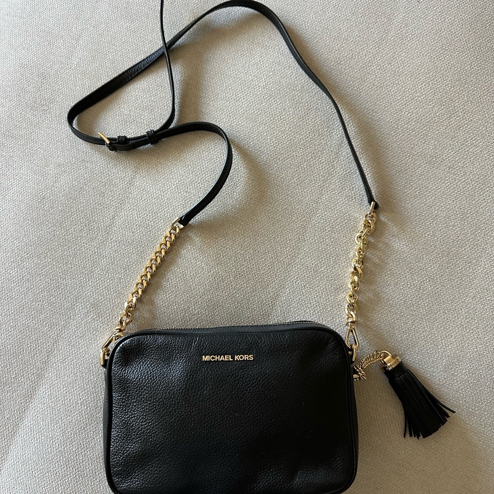 Michael Kors Black and Gold Crossbody Bag